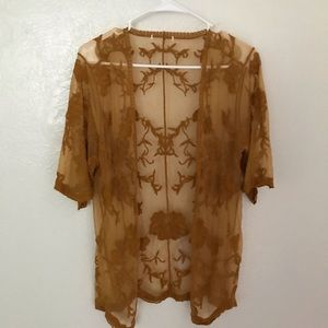 Gold Lace floral Kimono